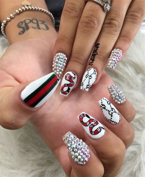 gucci toe nail designs|Gucci nails with diamonds.